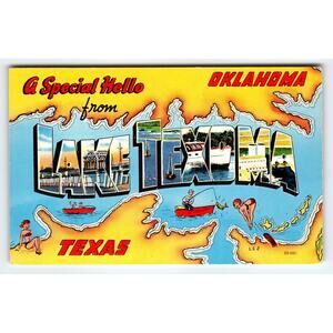 Vintage Lake Texoma Oklahoma Texas Large Letter Chrome Postcard by Colourpicture